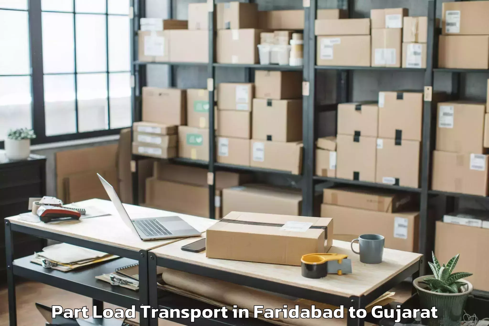 Trusted Faridabad to Hazira Port Part Load Transport